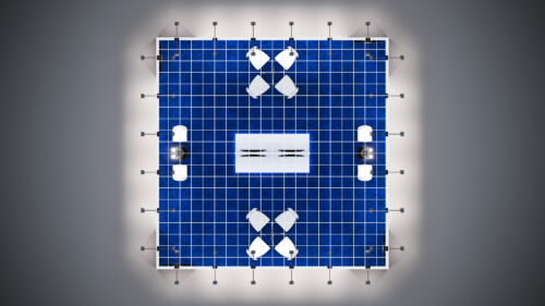blue 20x20 Trade Show Booth