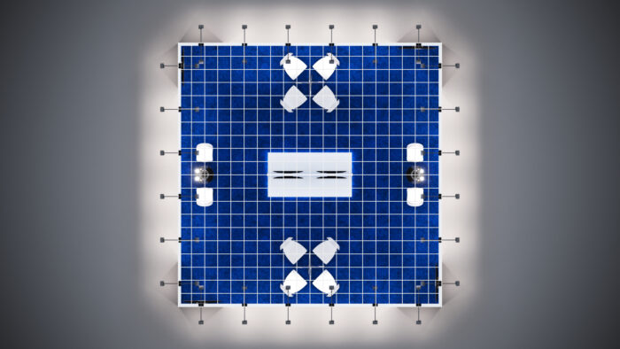 blue 20x20 Trade Show Booth