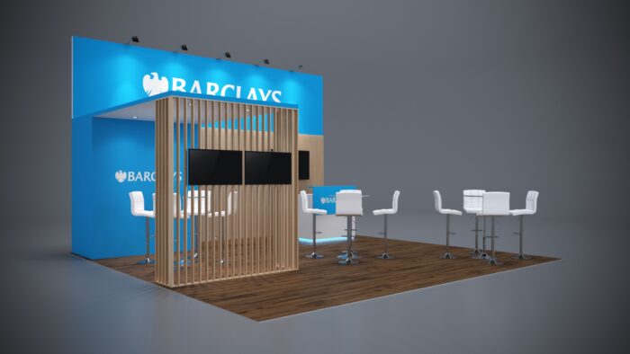 Customizable 20x20 trade show exhibit to fit your branding needs.